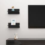 vidaXL Rafturi de perete, 2 buc. , negru extralucios, 40x11, 5x18 cm (807311) Raft