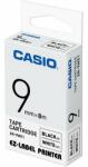 Casio XR-9WE1 9mm x 8m, fehér-fekete feliratozógép szalag (XR-9WE1)