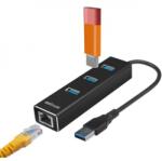 Astrum DA580 USB 3.0 Multi-HUB 3X USB (3.0) + Ethernet fekete adapter