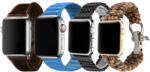 iUni Set 4 Curele iUni compatibile cu Apple Watch 1/2/3/4/5/6/7, 44mm, Maro inchis, Albastru, Negru, Maro (518201_44)