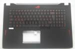 ASUS ROG Strix GL702 GL702ZC series 90NB0FV1-R31HU0 háttérvilágítással (backlit) burkolattal (topcase) magyar (HU) fekete laptop/notebook billentyűzet gyári