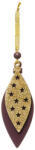 Fééric Lights & Christmas Karácsonyi felakasztható csepp dísz - fa - lilás bordó/arany (IMO-JJA-175863LILA)