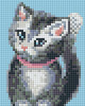 Pixelhobby Pixel szett 1 normál alaplappal, színekkel, cirmos cica (801233)