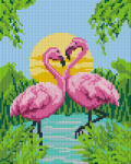 Pixelhobby Pixel szett 4 normál alaplappal, színekkel, flamingók (804109)