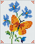 Pixelhobby Pixel szett 1 normál alaplappal, színekkel, sárga pillangó (801086)