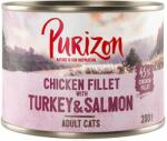 Purizon 6x200g Purizon Adult gabonamentes nedves macskatáp- Csirkefilé, lazac & bárány