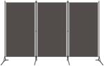 vidaXL antracitszürke 3 paneles paraván 260 x 180 cm (320733) - vidaxl