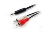 Equip Audio kábel, 3, 5 mm jack-2xRCA, 2, 5 m, EQUIP (EP709207) - webpapir