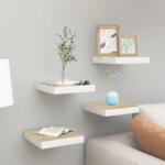 vidaXL Rafturi perete suspendate 4 buc. alb/stejar 23x23, 5x3, 8 cm MDF (326569) Raft