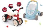 Smoby Set premergător și cărucior cu frână Croc Baby Walker Minikiss 3in1 Smoby cu babytaxiu Rookie roșu (SM210207-7)