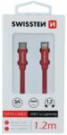 SWISSTEN Cablu de date Swissten USB-C / Lightning 1, 2m Roșu împletit