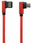 mobilNET Cablu de date MobilNET MicroUSB unghi 1.5A 1.5m Material textil roșu (pachet ECO)