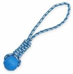 PET NOVA TPR minge cu zornăitoare pe frânghie, albastră - 40cm