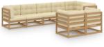 vidaXL Set mobilier de grădină cu perne, 8 piese, lemn masiv pin (3076707)