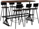 vidaXL Set mobilier de bar, 7 piese, multicolor, lemn masiv reciclat (245400)