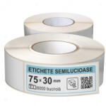 LabelLife Rola etichete autoadezive semilucioase 75x30 mm, adeziv permanent, 6000 etichete rola (ER07R75X30EH)