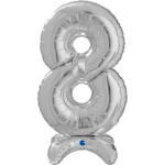 Grabo Balon folie cifra 8 argintiu Stand Up 64 cm
