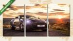  Többrészes Vászonkép, Partner Kollekció: Aston Martin naplementében 2. (125x60 cm, L02)