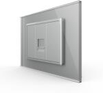 LIVOLO Priza internet Livolo cu rama din sticla - standard italian - culoare gri