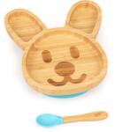 Klarstein Gyermek étkészlet, bambusz tányér és kanál, 250 ml, mellékelve tapadókorong, 18 x 18 cm (BW-10243-004) (BW-10243-004)