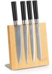 Klarstein Késtartó állvány, ferde, mágneses, 4 - 6 kés részére, bambusz, rozsdamentes acél (BW-10244-001) (BW-10244-001)