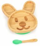 Klarstein Gyermek étkészlet, bambusz tányér és kanál, 250 ml, mellékelve tapadókorong, 18 x 18 cm (BW-10243-003) (BW-10243-003)
