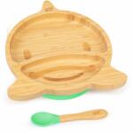 Klarstein Gyermek étkészlet, bambusz tányér és kanál, 250 ml, mellékelve tapadókorong, 18 x 18 cm (BW-10243-007) (BW-10243-007)