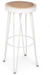 Bizzotto Scaun de bar cadru fier alb si sezut lemn Rakel 33x44x76 cm (0680457)