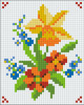 Pixelhobby Pixel szett 1 normál alaplappal, színekkel, virágok (801074)