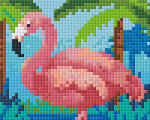 Pixelhobby Pixel szett 1 normál alaplappal, színekkel, flamingó (801410)