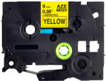 AIMO Banda laminata compatibila Brother TZe-621, 9 mm, negru pe galben, pentru avertizare vizuala, identificare rapida si marcaje de atentionare (BHATZE621)