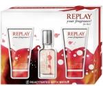 Replay Your Fragrance! for Her Ajándékszett, Eau de Toilette 20ml + SG 50ml + dezodor 50ml, női