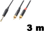 Thunder Germany GX26-3m mono-sztereo jelkábel (6, 3 mm Mono Jack - 2x RCA)