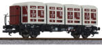 Liliput 235140 Konténerszállító pőrekocsi fékházzal, BTms 55, Ekrt 231 von Haus zu Haus konténerekkel, DB III (L235140)