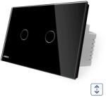 Livolo Intrerupator cu touch pentru draperie Livolo din sticla, Standard italian, Negru, VL-C902W-82 (VL-C902W-82)