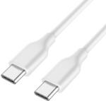  Cablu Date si Incarcare USB Type-C la USB Type-C, 100cm, Alb (USBC_WHITE)