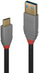 Lindy Anthra Line USB 3.1-A apa - USB-C apa Adatkábel 1m - Fekete (36911)