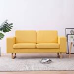 vidaXL Canapea cu 2 locuri, galben, material textil (281391) Canapea