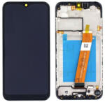Samsung Galaxy A01 LCD + érintőpanel kerettel, fekete, gyári, SM-A015 (keskeny kábeles) - gsmlive
