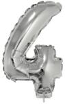 Funny Fashion 4 szám alakú fólia lufi, ezüst, 41, 6 cm
