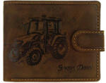 GreenDeed Erős nyers marhabőrből készült pénztárca traktor nyomással Green Deed (TRAK 08/T)
