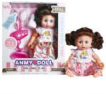 Magic Toys Barna hajú pisilős baba hajszárítóval bilivel és kiegészítőkkel (MKL270617)