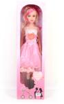 Magic Toys Rózsaszín ruhás divatbaba hanggal - 56 cm (MKL084164)