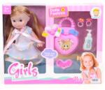 Magic Toys Copfos barna hajú baba táskával és kiegészítőkkel - 25 cm (MKL371480)