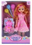 Magic Toys Lovely Baby rózsaszín ruhás baba kiegészítőkkel és hanggal - 46 cm (MKL581045)