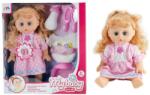 Magic Toys Világos barna hajú pisilős baba hanggal, bilivel és kiegészítőkkel (MKL146273)