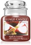 Village Candle Apples & Cinnamon lumânare parfumată (Glass Lid) 389 g