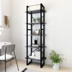 vidaXL Bibliotecă cu 5 rafturi, gri, 60x30x175 cm, lemn prelucrat (3081980) Biblioteca