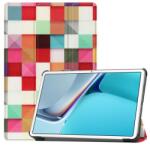 Gigapack Tok álló, bőr hatású (aktív FLIP, oldalra nyíló, TRIFOLD asztali tartó funkció, kockás) SZÍNES Huawei MatePad 11 WIFI (DBY-W09) (GP-110225)