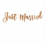  Just Married rosegold felirat - 77 cm x 20 cm